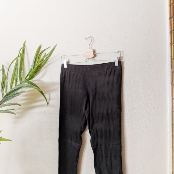 Vince Black Stretch Suede Skinny Leg Leggings - Size Small - Picture 3 of 10